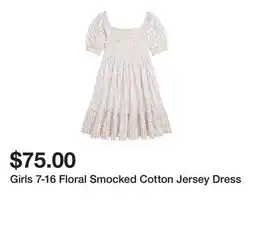 Belk Girls 7-16 Floral Smocked Cotton Jersey Dress offer