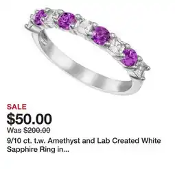 Belk 9/10 ct. t.w. Amethyst and Lab Created White Sapphire Ring in Sterling Silver offer