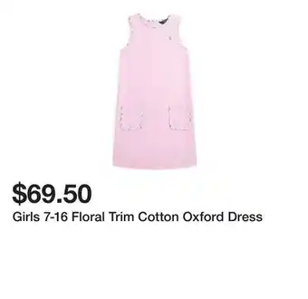 Belk Girls 7-16 Floral Trim Cotton Oxford Dress offer