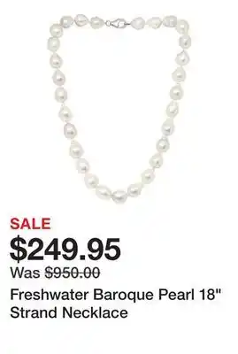 Belk Freshwater Baroque Pearl 18 Strand Necklace offer