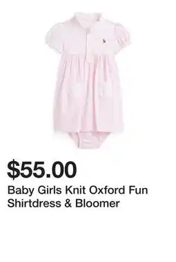 Belk Baby Girls Knit Oxford Fun Shirtdress & Bloomer offer