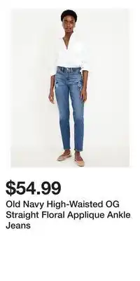 Old Navy Old Navy High-Waisted OG Straight Floral Applique Ankle Jeans offer