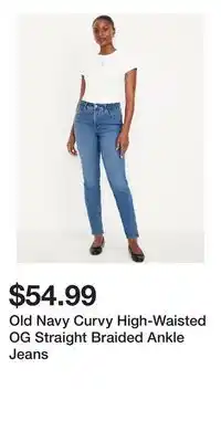 Old Navy Old Navy Curvy High-Waisted OG Straight Braided Ankle Jeans offer