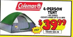 Ollie's Coleman 4-PERSON TENT offer