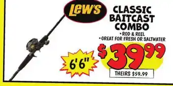 Ollie's Lew's CLASSIC BAITCAST COMBO 6'6 offer