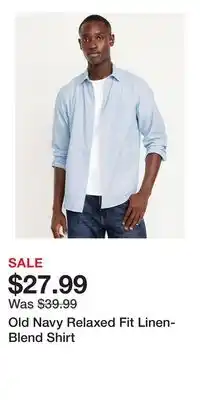 Old Navy Old Navy Relaxed Fit Linen-Blend Shirt offer