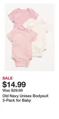 Old Navy Old Navy Unisex Bodysuit 3-Pack for Baby offer