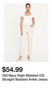 Old Navy Old Navy High-Waisted OG Straight Braided Ankle Jeans offer