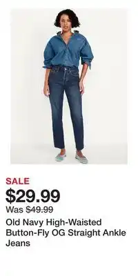 Old Navy Old Navy High-Waisted Button-Fly OG Straight Ankle Jeans offer