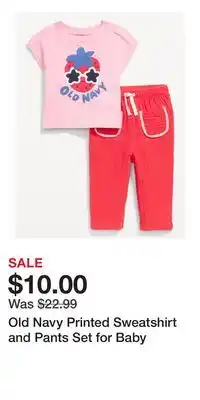 Old Navy Old Navy Printed Sweatshirt and Pants Set for Baby offer