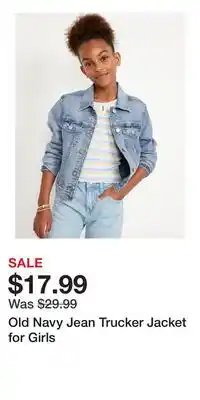 Old Navy Old Navy Jean Trucker Jacket for Girls offer