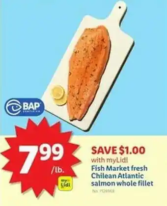 Lidl Fish market fresh chilean atlantic salmon whole fillet offer