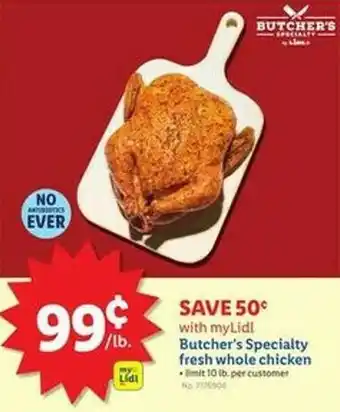 Lidl Butcher's Specialty fresh whole chicken offer