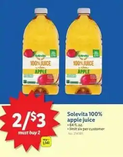 Lidl Solevita 100% apple juice offer