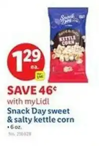 Lidl Snack Day sweet & salty kettle corn offer