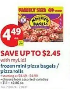 Lidl frozen mini pizza bagels/ pizza rolls offer