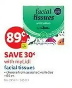 Lidl facial tissues offer