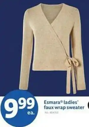 Lidl Esmara ladies' faux wrap sweater offer