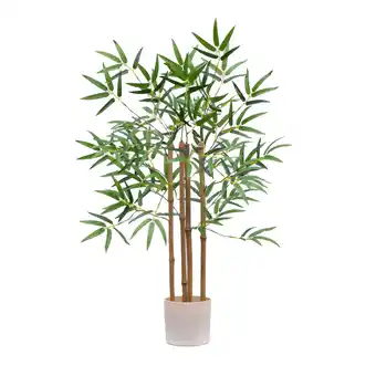 Walmart Mainstays 30H Artificial Indoor Bamboo Tree in Plastic Vanilla Planter offer