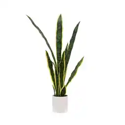 Walmart Mainstays 30H Artificial Indoor Snake Plant in a Vanilla Plant Container offer