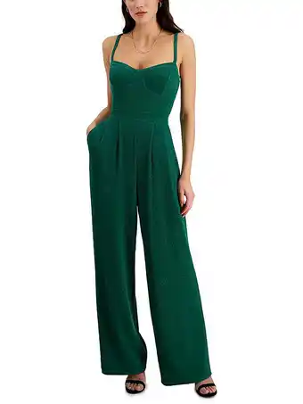 Walmart Rachel Rachel Roy Womens Metallic Corset Seamed Jumpsuit offer