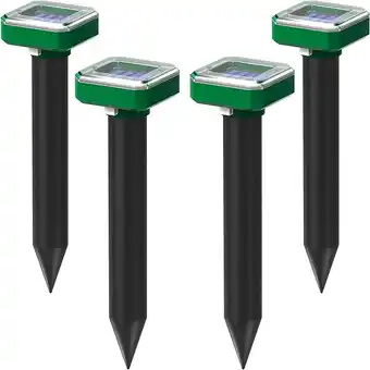 Walmart Jinyi 4-Pack Waterproof Ultrasonic Mole and Vole Repellent Spikes, 10.1 x 2.2 offer