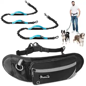 Walmart AUTOWT Hands Free Dog Leash with Dual Bungees for 2 Dogs, Adjustable Waist Belt Fanny Pack offer