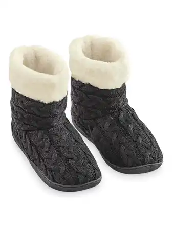 Walmart Collections Etc Stylish Soft Winter Cable Knit Design Non-Slip Boot Slippers | Polyester, TPR offer