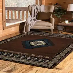 Walmart United Weavers Brunswick Avalon Southwestern Border Runner Rug, Brown, 1'11 x 7'4 offer