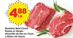 Food 4 Less Boneless Beef Chuck Roasts or Steaks offer