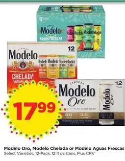 Food 4 Less Modelo Oro, Modelo Chelada or Modelo Aguas Frescas offer