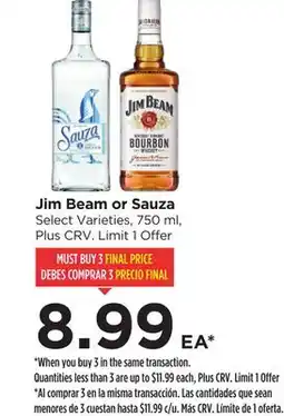 Food 4 Less Jim Beam or Sauza offer