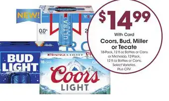 Ralphs Coors, Bud, Miller or Tecate offer