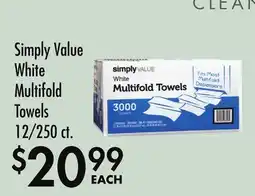 Smart & Final Simply Value White Multifold Towels offer