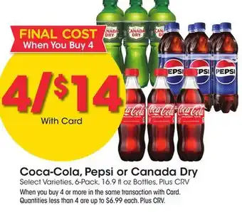 Ralphs Coca-Cola, Pepsi or Canada Dry offer