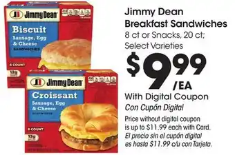 Ralphs Jimmy Dean Breakfast Sandwiches offer