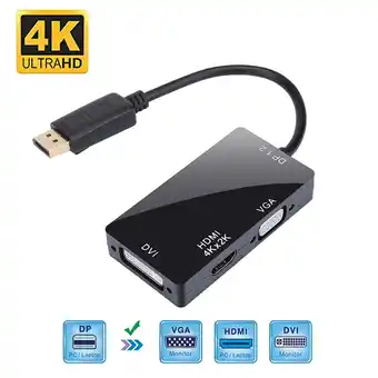 Walmart HMPEAIIY DisplayPort 1.2 to 4K DVI VGA -Function Adapter Converter offer