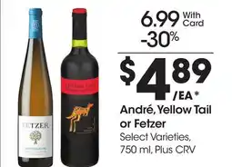 Ralphs André, Yellow Tail or Fetzer offer