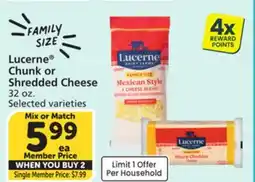 Vons Lucerne Chunk or Shredded Cheese offer