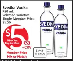 Vons Svedka Vodka offer