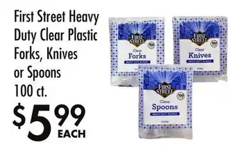 Smart & Final First Street Heavy Duty Clear Plastic Forks, Knives or Spoons offer