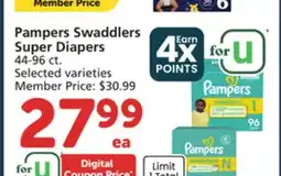 Vons Pampers Swaddlers Super Diapers offer