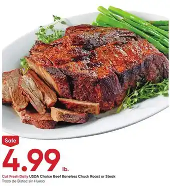 Stater Bros USDA Choice Beef Boneless Chuck Roast or Steak offer