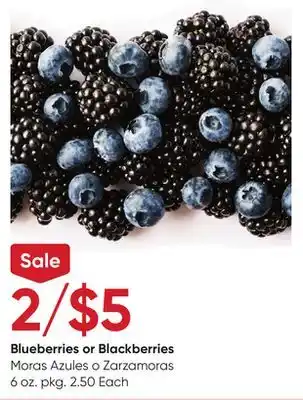 Stater Bros Blueberries or Blackberries offer