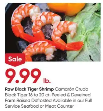 Stater Bros Raw Black Tiger Shrimp offer