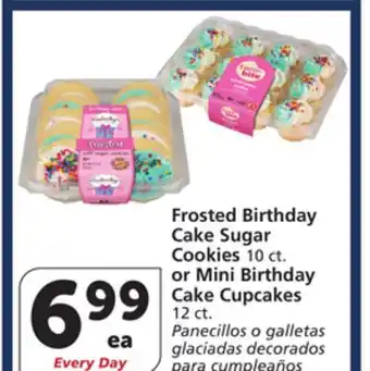 Vons Frosted Birthday Cake Sugar Cookies 10 ct. or Mini Birthday Cake Cupcakes 12 ct offer