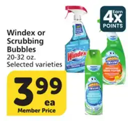 Vons Windex or Scrubbing Bubbles offer