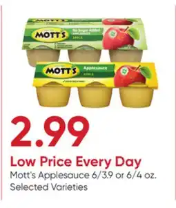 Stater Bros Mott's Applesauce offer