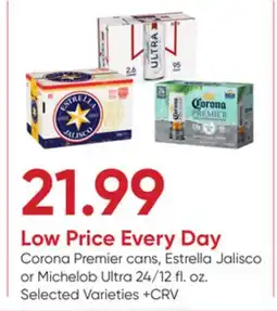 Stater Bros Corona Premier cans, Estrella Jalisco or Michelob Ultra offer