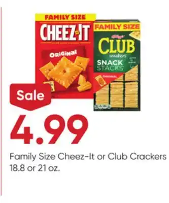 Stater Bros Family Size Cheez-It or Club Crackers offer